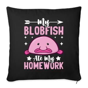 Funny sea creature - Sofa pillowcase 17,3'' x 17,3'' (45 x 45 cm) - black - Front