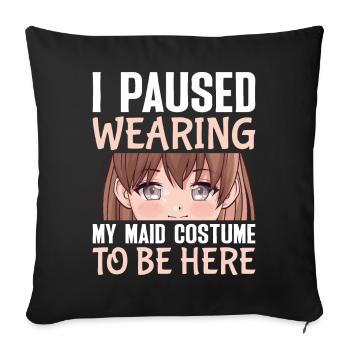 Femboy Crossdressing - Sofa pillowcase 17,3'' x 17,3'' (45 x 45 cm) - black - Front
