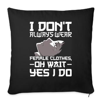 Femboy Crossdressing MTF - Sofa pillowcase 17,3'' x 17,3'' (45 x 45 cm) - black - Front
