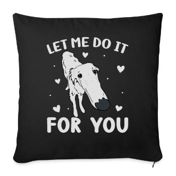 Barsoi Hund Meme - Sofakissenbezug 45 x 45 cm - Schwarz - Vorne