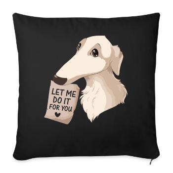 Borzoi Dog Meme - Sofa pillowcase 17,3'' x 17,3'' (45 x 45 cm) - black - Front