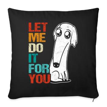 Retro Borzoi Dog Meme - Sofa pillowcase 17,3'' x 17,3'' (45 x 45 cm) - black - Front
