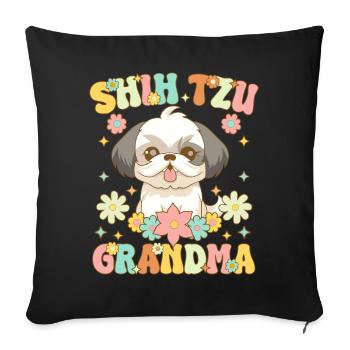 Groovy Hundeliebhaberin - Sofakissenbezug 45 x 45 cm - Schwarz - Vorne
