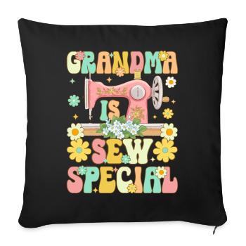 Groovy Sewing Granny Female Sewer - Sofa pillowcase 17,3'' x 17,3'' (45 x 45 cm) - black - Front