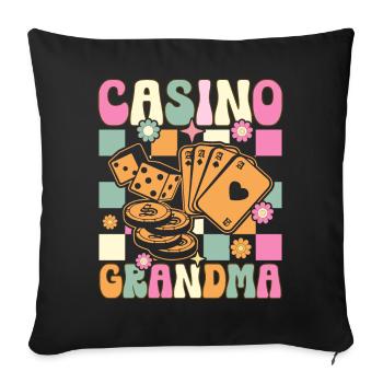 Groovy Slot Machine Casino Liebhaber Glücksspiel - Sofakissenbezug 45 x 45 cm - Schwarz - Vorne
