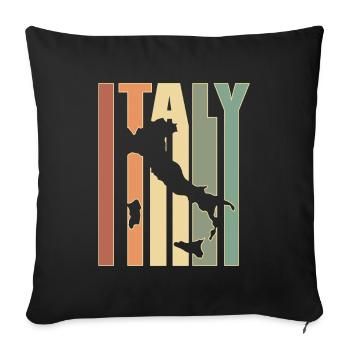 Italie Vintage carte cadeau pour les Italiens - Housse de coussin décorative 45 x 45 cm - noir - Devant