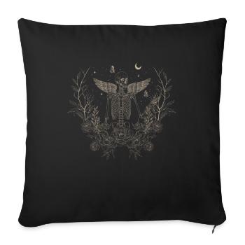 Fairycore Skelett Mystisch Natur Fantasy - Sofakissenbezug 45 x 45 cm - Schwarz - Vorne