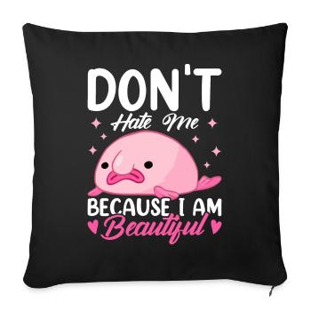 Funny Blobfish Sea Creature - Sofa pillowcase 17,3'' x 17,3'' (45 x 45 cm) - black - Front