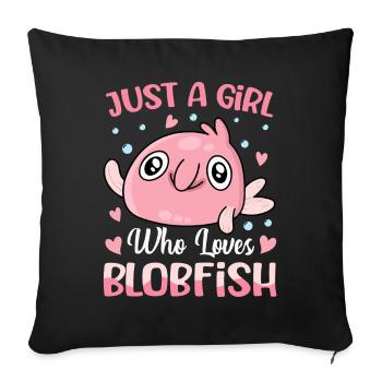 Drôle de créature marine - Housse de coussin décorative 45 x 45 cm - noir - Devant