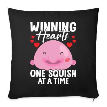 Funny Blobfish Sea Creature - Sofa pillowcase 17,3'' x 17,3'' (45 x 45 cm) - black - Front