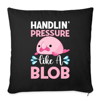 Funny Blobfish Sea Creature - Sofa pillowcase 17,3'' x 17,3'' (45 x 45 cm) - black - Front