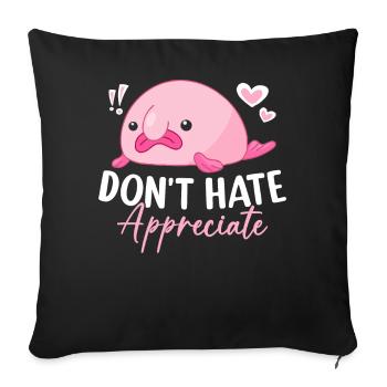 Funny Blobfish Sea Creature - Sofa pillowcase 17,3'' x 17,3'' (45 x 45 cm) - black - Front