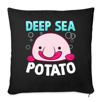 Funny Blobfish Sea Creature - Sofa pillowcase 17,3'' x 17,3'' (45 x 45 cm) - black - Front