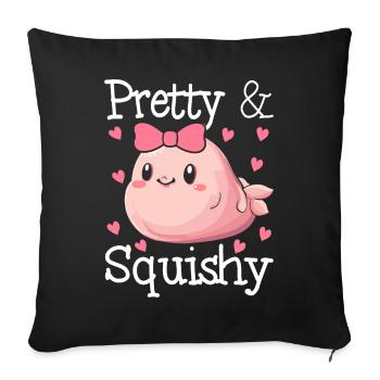Drôle de poisson-mouche créature marine - Housse de coussin décorative 45 x 45 cm - noir - Devant