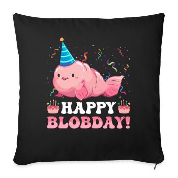 Drôle Blobfish Anniversaire Créature De La Mer - Housse de coussin décorative 45 x 45 cm - noir - Devant
