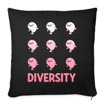 Funny Blobfish Sea Creature - Sofa pillowcase 17,3'' x 17,3'' (45 x 45 cm) - black - Front