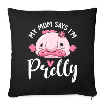Funny Blobfish Sea Creature - Sofa pillowcase 17,3'' x 17,3'' (45 x 45 cm) - black - Front