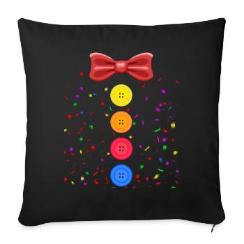 Ein lustiges Karneval Kostüm mit Knöpfen - Sofakissenbezug 45 x 45 cm - Schwarz - Vorne