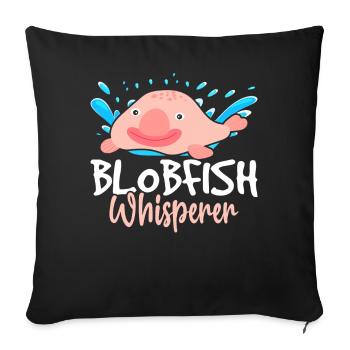 Drôle de créature marine - Housse de coussin décorative 45 x 45 cm - noir - Devant
