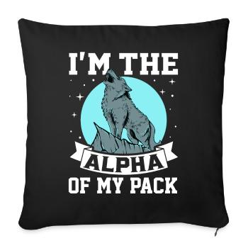 Funny wolf - Sofa pillowcase 17,3'' x 17,3'' (45 x 45 cm) - black - Front