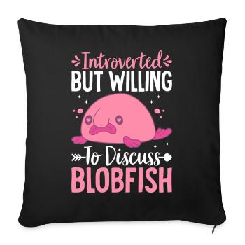 Funny introvert - Sofa pillowcase 17,3'' x 17,3'' (45 x 45 cm) - black - Front