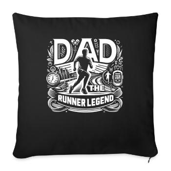 Vatertag DAD the Runner Legend Papa - Sofakissenbezug 45 x 45 cm - Schwarz - Vorne