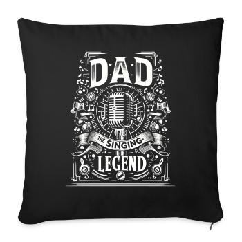 Fête des pères papa la légende du chant papa - Housse de coussin décorative 45 x 45 cm - noir - Devant