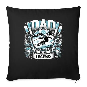 Father's Day DAD the Skier Legend Dad - Sofa pillowcase 17,3'' x 17,3'' (45 x 45 cm) - black - Front