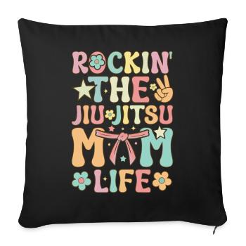 Arts martiaux BJJ pour les femmes - Housse de coussin décorative 45 x 45 cm - noir - Devant