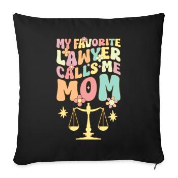 Lawyer Mom Law Student - Sofa pillowcase 17,3'' x 17,3'' (45 x 45 cm) - black - Front