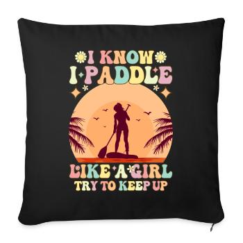 Kayak Girl Kayak Femme Kayakiste - Housse de coussin décorative 45 x 45 cm - noir - Devant