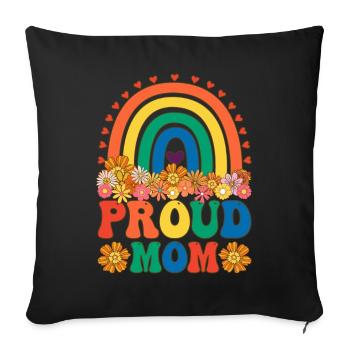 Maman LGBTQ groovy - Housse de coussin décorative 45 x 45 cm - noir - Devant