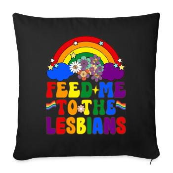 Groovy Lesbienne Pride LGBTQ - Housse de coussin décorative 45 x 45 cm - noir - Devant