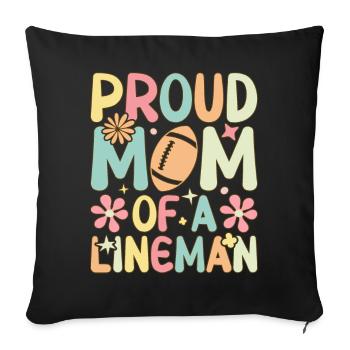 Groovy Football Lineman Mom - Sofa pillowcase 17,3'' x 17,3'' (45 x 45 cm) - black - Front
