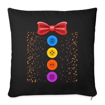Ein lustiges Karneval Kostüm mit Knöpfen Karneval - Sofakissenbezug 45 x 45 cm - Schwarz - Vorne