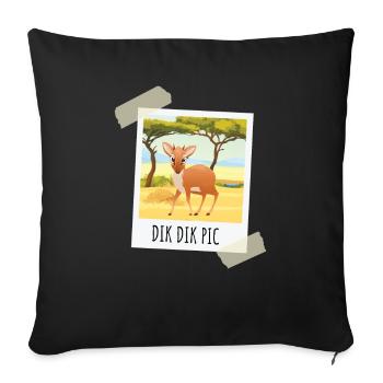 Funny Dik Dik Pic Antelope - Sofa pillowcase 17,3'' x 17,3'' (45 x 45 cm) - black - Front