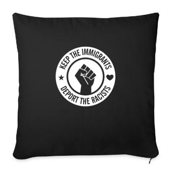 Slogans against the Right - Stop Racism - Sofa pillowcase 17,3'' x 17,3'' (45 x 45 cm) - black - Front