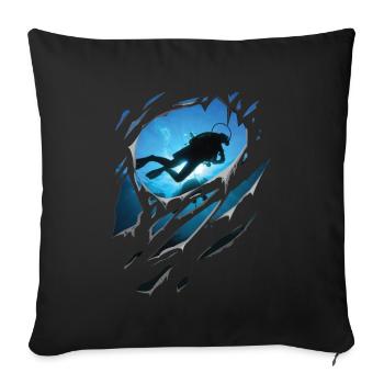 Ripped Diving Gift Cracks - Sofa pillowcase 17,3'' x 17,3'' (45 x 45 cm) - black - Front