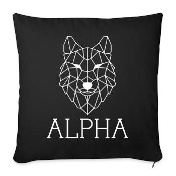 Men's Wolf - Sofa pillowcase 17,3'' x 17,3'' (45 x 45 cm) - black - Front