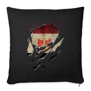 Ripped Egypt Flag Gift Cracks - Sofa pillowcase 17,3'' x 17,3'' (45 x 45 cm) - black - Front