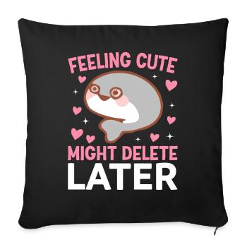 Sacabambaspis Fish Meme - Sofa pillowcase 17,3'' x 17,3'' (45 x 45 cm) - black - Front