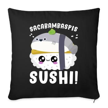 Poisson Meme Cuisine Japonaise - Housse de coussin décorative 45 x 45 cm - noir - Devant