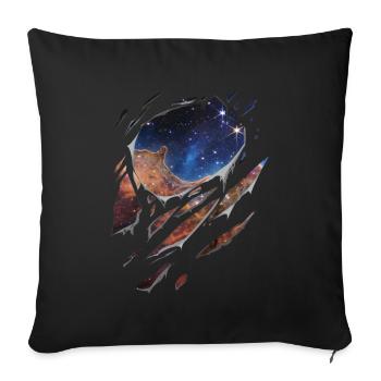 Astronomy Carina nebula galaxy torn gift - Sofa pillowcase 17,3'' x 17,3'' (45 x 45 cm) - black - Front