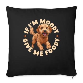 Golden Doodle Drôle Si Dans Moody Donnez-Moi Foody - Housse de coussin décorative 45 x 45 cm - noir - Devant