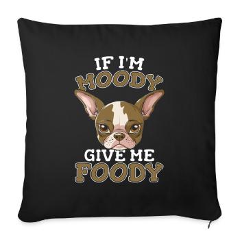 Chihuahua Drôle Si Je Suis De Mauvaise Humeur Donnez-Moi Gourmand - Housse de coussin décorative 45 x 45 cm - noir - Devant