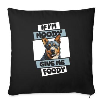 Chien de bovin australien drôle - Housse de coussin décorative 45 x 45 cm - noir - Devant