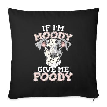 Dalmatien Drôle Si Je Suis De Mauvaise Humeur Donnez-Moi Gourmand - Housse de coussin décorative 45 x 45 cm - noir - Devant