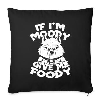 Loup Drôle Si Je Suis De Mauvaise Humeur Donnez-Moi Gourmand - Housse de coussin décorative 45 x 45 cm - noir - Devant