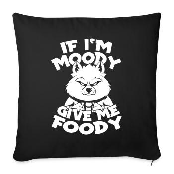 Loup Drôle Si Je Suis De Mauvaise Humeur Donnez-Moi Gourmand - Housse de coussin décorative 45 x 45 cm - noir - Devant