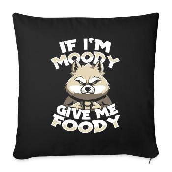 Loup Drôle Si Je Suis De Mauvaise Humeur Donnez-Moi Gourmand - Housse de coussin décorative 45 x 45 cm - noir - Devant